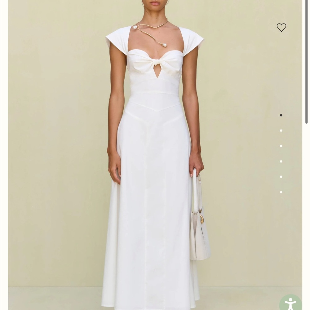 Never worn! Cult Gaia White Maxi Dress with Bow Detail
